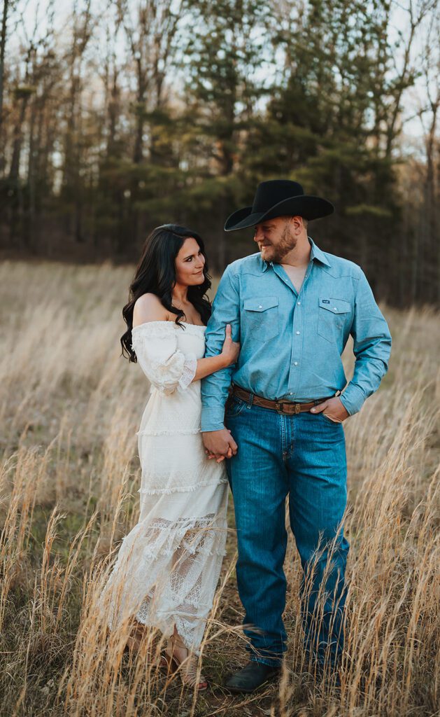 western couple posing