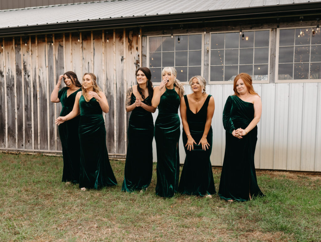 winter wedding bridesmaids