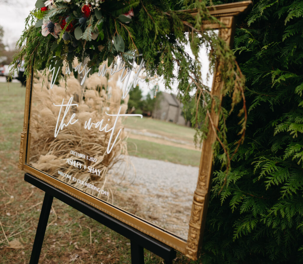 Winter wedding greenery