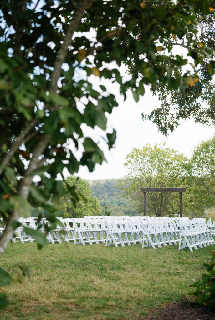 Hillside view at Front Porch Farms wedding venue. 