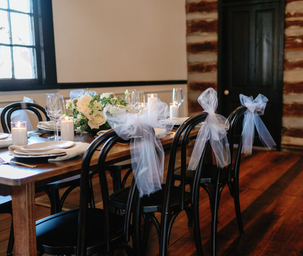 White wedding decor at Nashville wedding. 