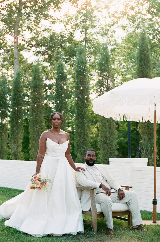 black couple on wedding day